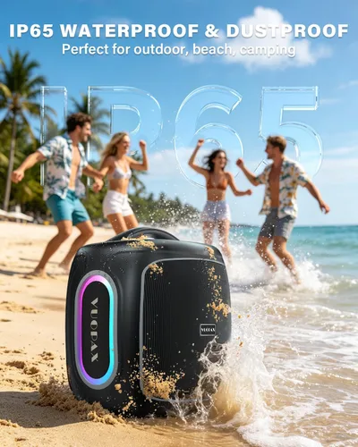Vista 6 de Altavoz Bluetooth portátil inalámbrico, 200 W pico fuerte súper Gris