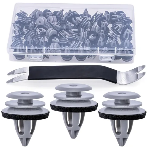 Vista 7 de Rexka 10 clips de retención para panel de puerta gris compatibles con BMW 51418224781 51410407983 51430141025 E36, E46, E90, E91, E92, E93, F32