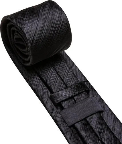 Vista 364 de Barry.Wang Juego de corbatas para hombre, corbata de seda a rayas, tejido a cuadros, gemelos formales, negocios, boda