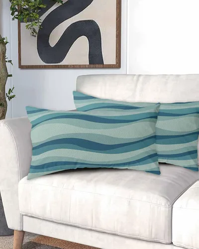 Vista 2 de Fundas de almohada geométricas abstractas tamaño King, fundas de almohada suaves decorativas para sofá de cuerpo largo lumbar con cierre de sobre
