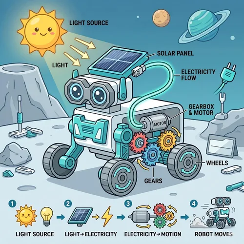 Vista 4 de Robot solar 16 en 1 para niños, 190 piezas STEM juguete educativo