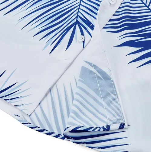 Vista 6 de EUOW - Camisa hawaiana de manga corta para hombre, con botones, de verano, para playa