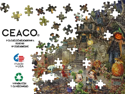 Vista 4 de Ceaco - Thomas Kinkade - Disney - Mickey y Minnie Halloween Fun - Rompecabezas de 1000 piezas