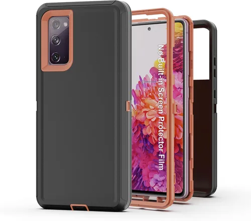 Vista 8 de Funda protectora resistente de goma resistente a prueba de golpes para Samsung Galaxy S20 FE 5G (3 capas) para Samsung Galaxy S20 FE (negro)