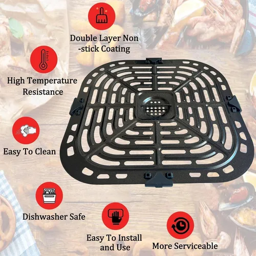 Vista 6 de Bandeja de freidora de aire de 6 cuartos para freidora instantánea Pot Vortex Plus 6 en 1 6QT XL, parrilla de alta calidad, rejilla para freidora