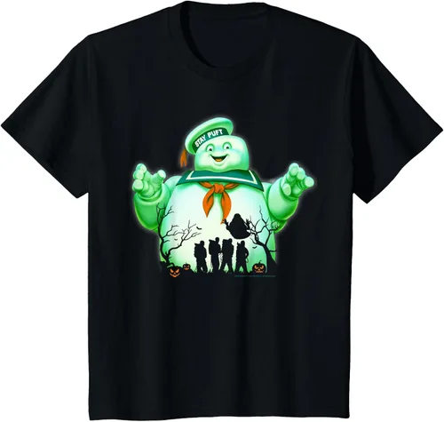 Vista 23 de Ghostbusters Marshmallow Man Group Shot Silhouette Camiseta Negro