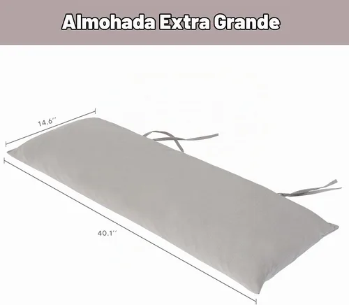 Vista 4 de SUNCREAT Almohada de hamaca desmontable extra grande para exteriores con lazos, café