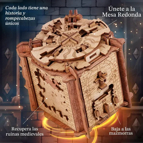 Vista 3 de iDventure Cluebox Camelot, Escape Room en una caja de rompecabezas de madera para adultos