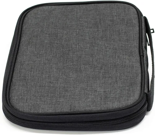 Vista 3 de Funda para Biblia de poliéster reforzado gris y azul con asa, Thinline, Gris y azul