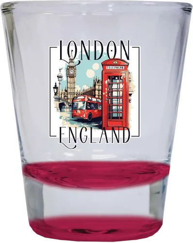 Vista 7 de London England Design C Souvenir - Vaso de chupito redondo de 1.5 onzas, color azul, paquete de 2