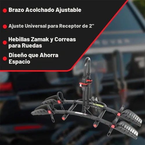 Vista 3 de TRIMAX /Road-Max 'Blade-Runner2' Portabicicletas para 2 bicicletas, montaje de enganche, estilo bandeja
