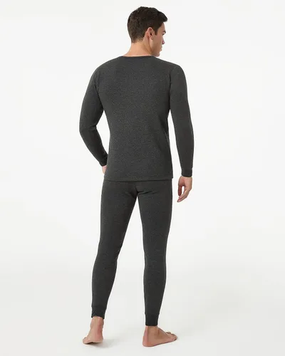 Vista 3 de LAPASA Conjunto de ropa interior térmica ultra pesada para hombre, capa base de forro polar con forro polar largo M63, Negro