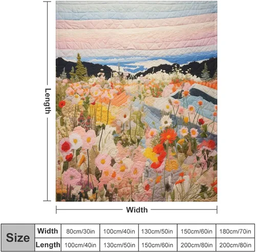 Vista 33 de Manta de verano con parches bohemios, vintage, bohemia, acogedora manta de franela para sofá, cama para niños y adultos, 30 x 40 pulgadas, manta