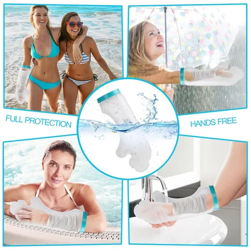 Vista 7 de Fundas de fundición impermeables para brazo de ducha, fundas reutilizables para adultos para bolsa de ducha, brazos, manos, codo, muñeca, dedo