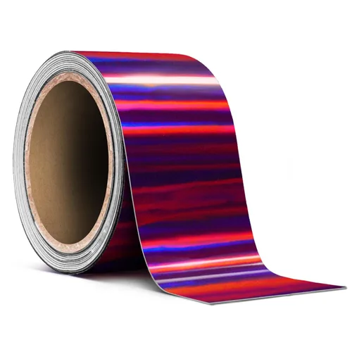 Vista 25 de VViViD Rollo de cinta de vinilo holográfica a rayas azules cromadas (1 pulgada x 25 pies)