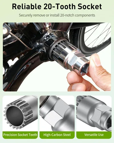 Vista 5 de Pawfly Kit de extractor de manivela de bicicleta, herramienta de extracción de manivela para cónica cuadrada, Shimano Octalink y brazos de manivela