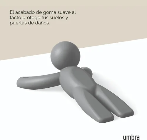 Vista 7 de Umbra Buddy - Tope de puerta, resistente y flexible, acabado suave al tacto, protege tus suelos, color gris