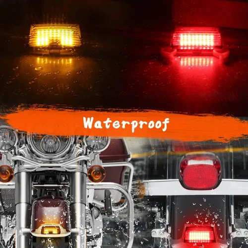 Vista 3 de DTR2017 - Luces delanteras ahumadas de punta de guardabarros LED para Harley Softail Heritage, Sportster, Road Glide Touring Fatboy Electra Glide