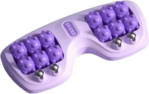 Vista 3 de Rodillo masajeador de pies para alivio de la fascitis plantar, terapia de acupresión de doble pie para aliviar el dolor, aliviar el estrés y mejorar