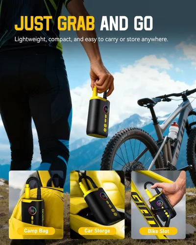 Vista 5 de Neverland Tire Inflator Portable Air Compressor - 150 PSI Electric Air Pump for Car Tires with Auto Shutoff Function, Cordless Tire Air Pump for