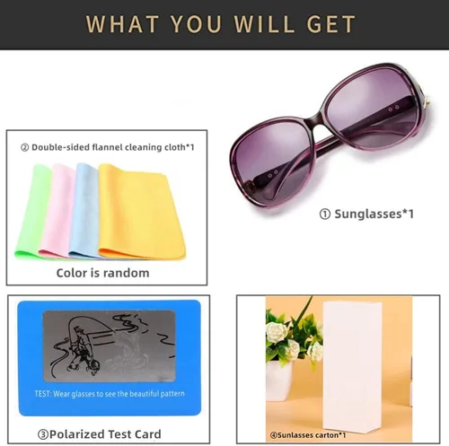 Vista 7 de Liuyoyo Gafas de sol polarizadas para mujer, de moda, con marco grande, a la moda, con protección UV