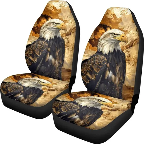 Vista 37 de Talayituse - Funda de asiento de coche con estampado de salpicaduras de pintura de la bandera americana, funda de asiento de cubo para vehículo, 4