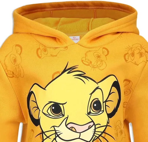 Vista 4 de Disney Lion King Simba - Sudadera con capucha para niños pequeños y pequeños, color naranja