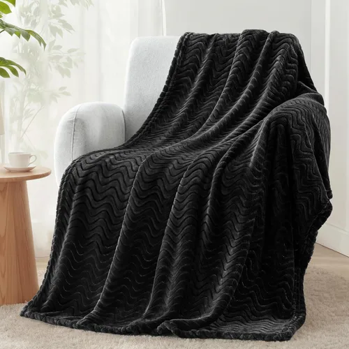 Vista 10 de Exclusivo Mezcla Manta grande de forro polar para sofá, camello
