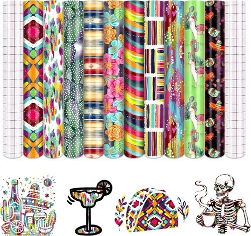 Vista 8 de Vinilo adhesivo permanente con estampado de animales africanos, 12 hojas de 12 x 10 pulgadas para manualidades de vasos Estampado De Animales -12