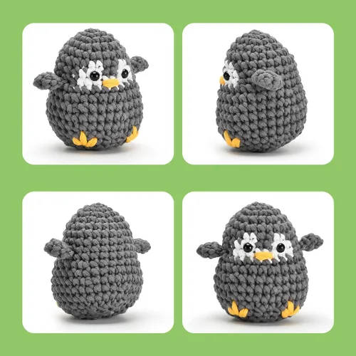 Vista 4 de Zepiany Kit de ganchillo para principiantes con hilo para principiantes, kit de ganchillo Amigurumi para principiantes, kit de tejer animales