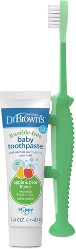 Vista 27 de Dr. Brown's Cepillo de dientes para niños pequeños, dinosaurio, verde, paquete de 1