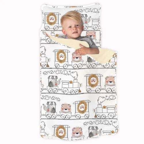 Vista 17 de JumpOff Jo - Colchoneta para siesta para niños, saco de dormir para niños con almohada extraíble y manta ultra suave para preescolar, guardería
