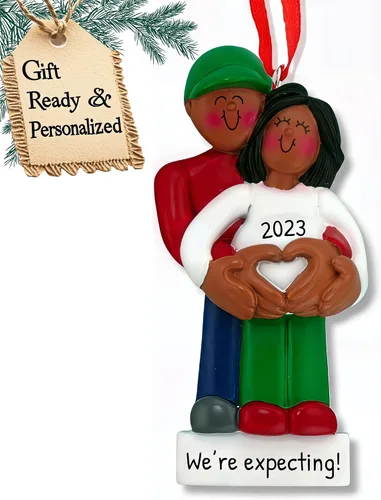 Vista 4 de Adorno personalizado para bebé 2025 – Regalos de embarazo personalizados para futura mamá, adorno de Navidad embarazada 2025, regalos para nuevas