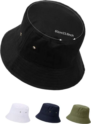 Vista 3 de SATINIOR Sombrero de pescador de 4 piezas, sombrero de sol, sombrero de viaje plegable, sombrero de pesca en la playa para hombres y mujeres