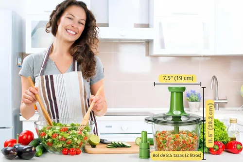 Vista 9 de Brieftons Express – Picadora manual: picadora de mano grande de 8.5 tazas, cortadora de verduras para picar vegetales, frutas, hierbas, picadora