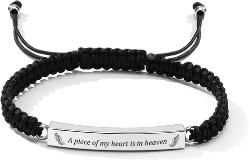 Vista 8 de Pulsera de urna personalizada para cenizas, recuerdos de joyería de cremación para mujeres y hombres, pulsera ajustable de cuerda tejida hecha a