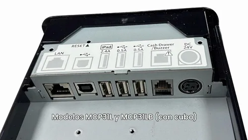 Vista 5 de Star Micronics mC-Print3 - Impresora térmica POS Ethernet (LAN) / USB / Lightning de 3 pulgadas con CloudPRNT, hub periférico, cortador y fuente
