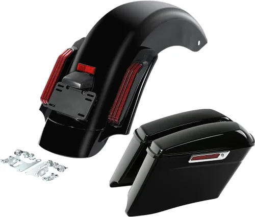 Vista 10 de TCMT Alforjas duras y forros para alfombra + luz LED para guardabarros traseros para Harley 2014-2024 Touring Road King Road Glide Street Glide