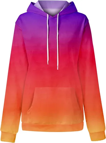 Vista 3 de DOPOCQ Sudaderas para mujer, casuales, talla grande, bolsillos, con capucha, ajuste holgado, estampado de moda, manga larga