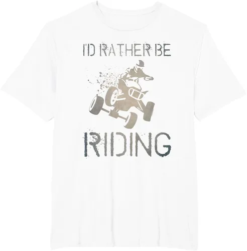 Vista 15 de Camiseta gráfica I'd Rather Be Riding ATV Quad Racing Rider de 4 ruedas, Negro