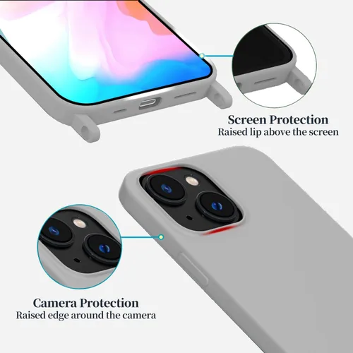 Vista 48 de Funda compatible con iPhone 8 Plus, iPhone 7 Plus/6 Plus/6S Plus con cordón, funda cruzada para iPhone con correa ajustable de silicona para iPhone