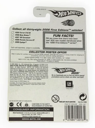 Vista 2 de Hot Wheels '69 Corvette - Primeras ediciones de 2006 7/38 - Blanco