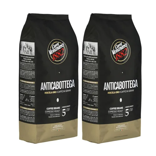 Vista 18 de Caffe Vergnano 1882 Antica Bottega Espresso de grano entero arábica tostado medio – Granos de café italianos chocolate, nueces y notas de caramelo