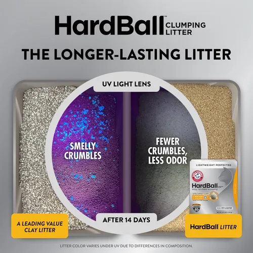Vista 3 de ARM & HAMMER Hardball Arena Ligera de Platino Multi-Gato Aglomerante para Gatos Control de Olores, Fácil Recogida Sin Desorden, Aroma Flor