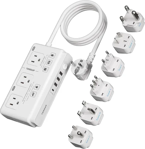 Vista 10 de TESSAN - Convertidor de voltaje de viaje de 220 V a 110 V, color negro