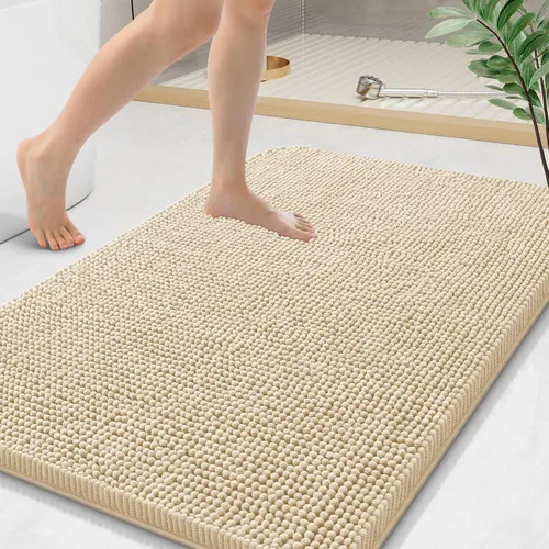 Vista 126 de Arotive Alfombras de baño de felpilla extrasuaves y absorbentes, de 24 x 16 pulgadas, lavables a máquina, parte trasera de goma antideslizante