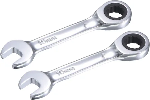 Vista 12 de uxcell Llave combinada de trinquete rechoncha de 0.236 in métrica 72 dientes 12 puntos herramientas terminadas en caja, CR-V 2 piezas