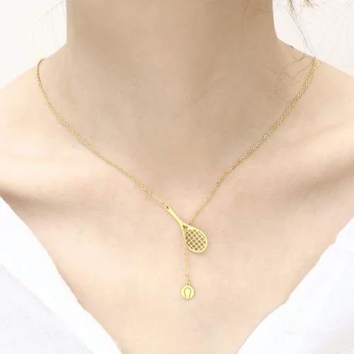Vista 2 de Winssigma Collar de abeja de abeja de acero inoxidable de oro de 18 quilates, collar de estrella y luna, collar de dinosaurio, collar de araña