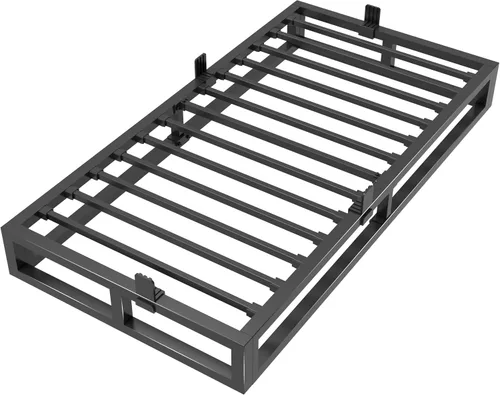Vista 12 de Bilily Marco de cama individual de 14 pulgadas con soporte de listones de acero resistente, plataforma de metal resistente para colchón