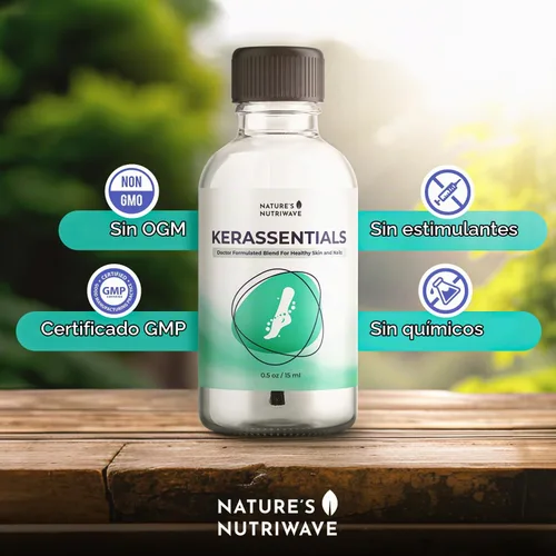 Vista 6 de Nature's NutriWave Aceite de Kerassentials, fórmula a base de plantas 8 en 1, ingredientes naturales, fabricado en Estados Unidos, sin estimulantes